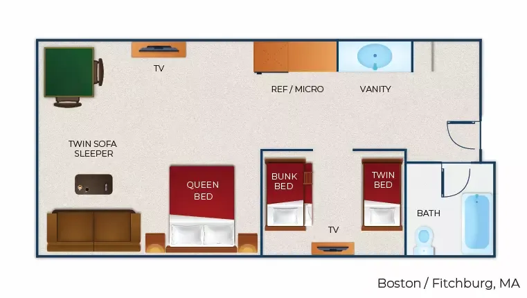 The floor plan for the Junior Cabin Suite (Standard)